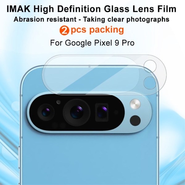 Imak 2 Pack Härdat Glas Kameraskydd Google Pixel 9 Pro Transpare