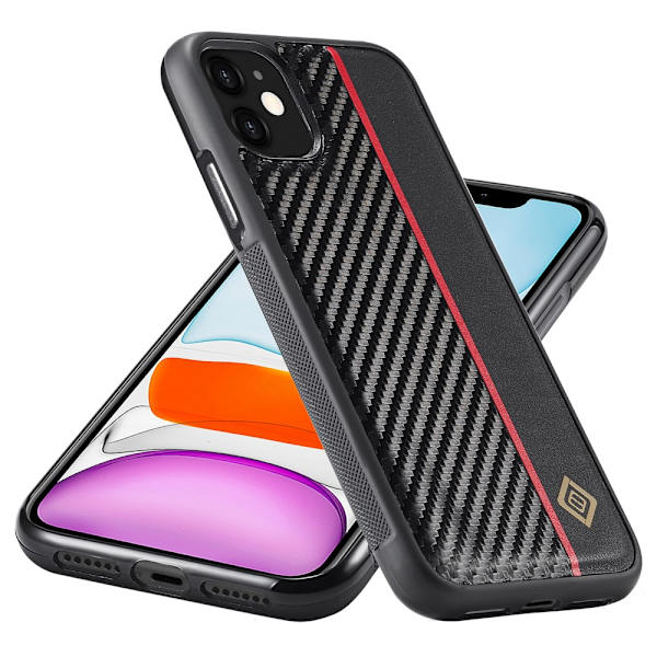 LC.IMEEKE iPhone 11 hiilikuituteksturoitu kotelo