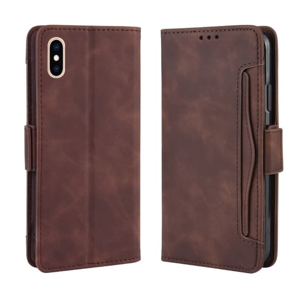 Monikäyttöinen lompakkokotelo iPhone XS Max - Ruskea