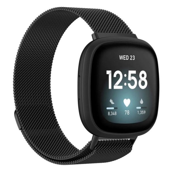 Milanese Loop Armband Fitbit Versa 4/Sense 2 Svart (L)