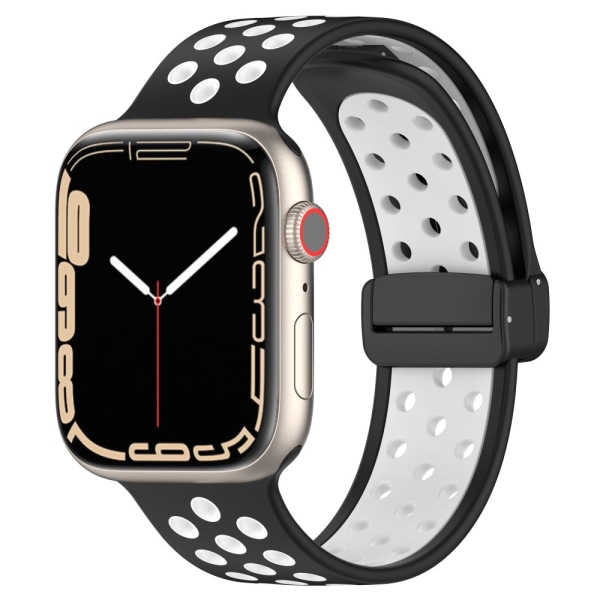 Silikone Rem Sport Apple Watch 42/44/45/49 mm Sort/Hvid