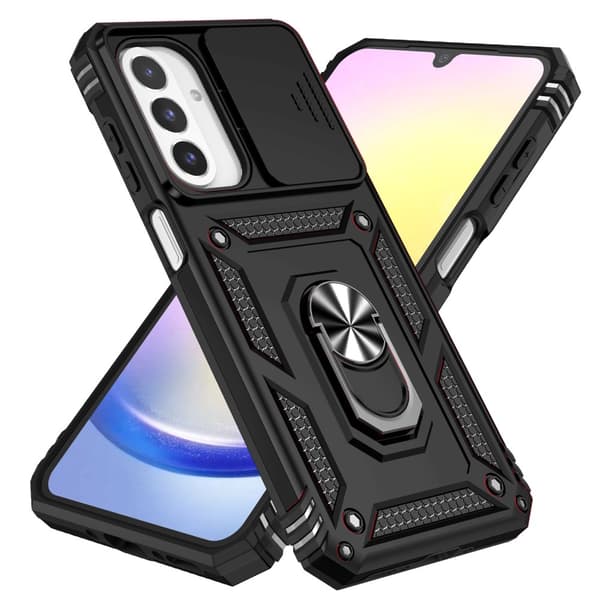 Hybrid Cover Samsung Galaxy A26 Ring + Kamerabeskyttelse Sort