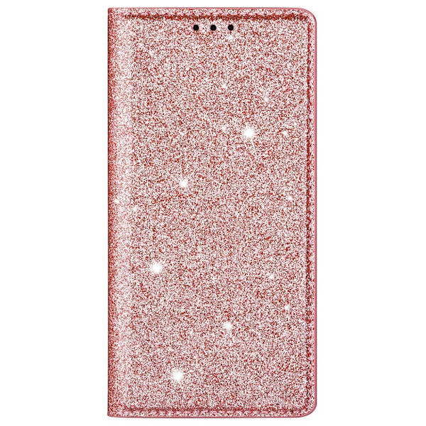 Kimalteleva lompakkokotelo iPhone 14 Pro Max - ruusukulta