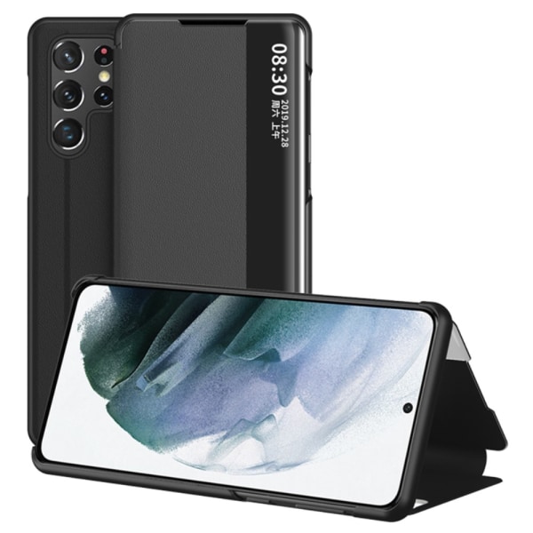 Samsung Galaxy S22 Ultra Etui Med Display Sort