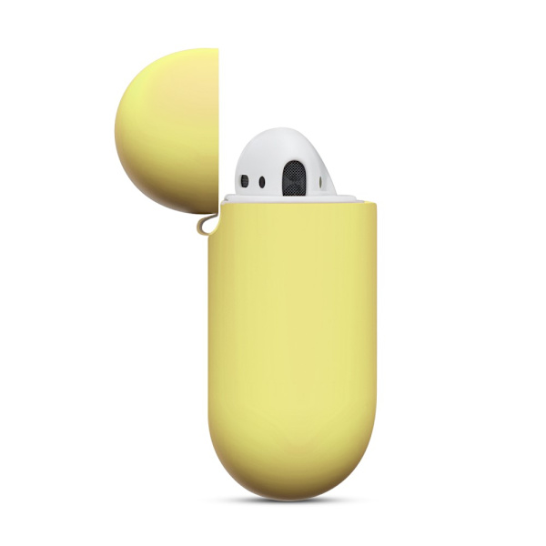 Silikonskal Med Karbinhake Apple AirPods Gul