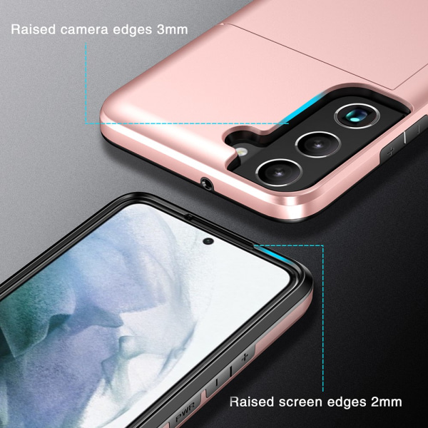 Samsung Galaxy S22 coverkortrum i rosa guld