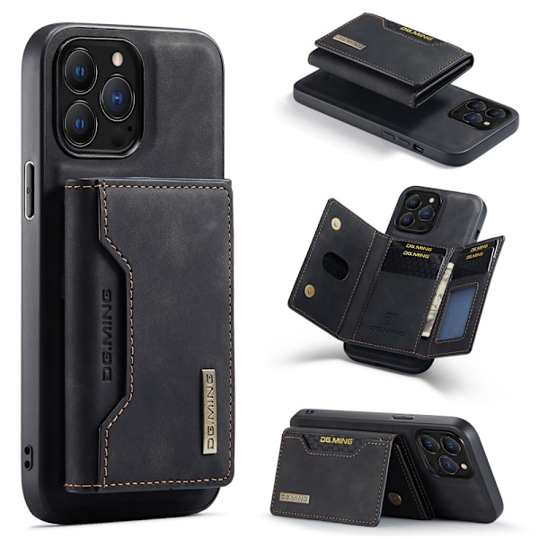 DG.MING 2 i 1 Magnetisk Kortlomme Etui iPhone 16 Pro Max Sort