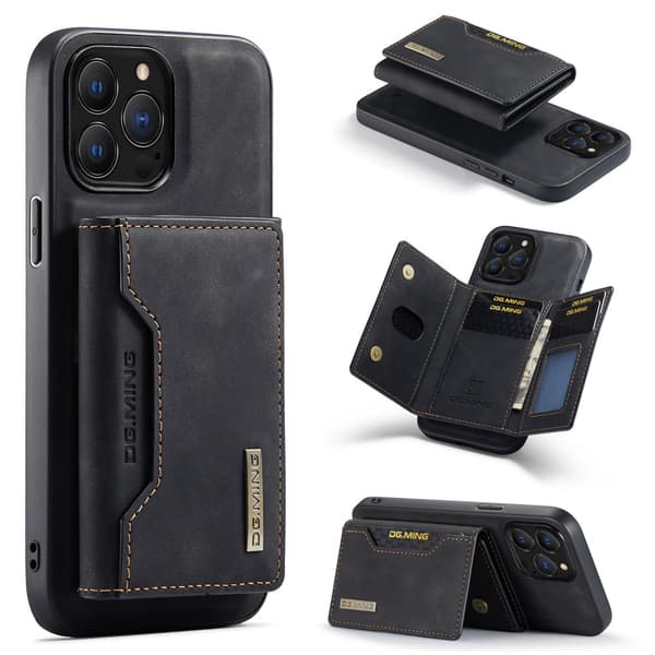 DG.MING 2-i-1 Magnetiskt Skal Med Kortfack iPhone 16 Pro Max Sva