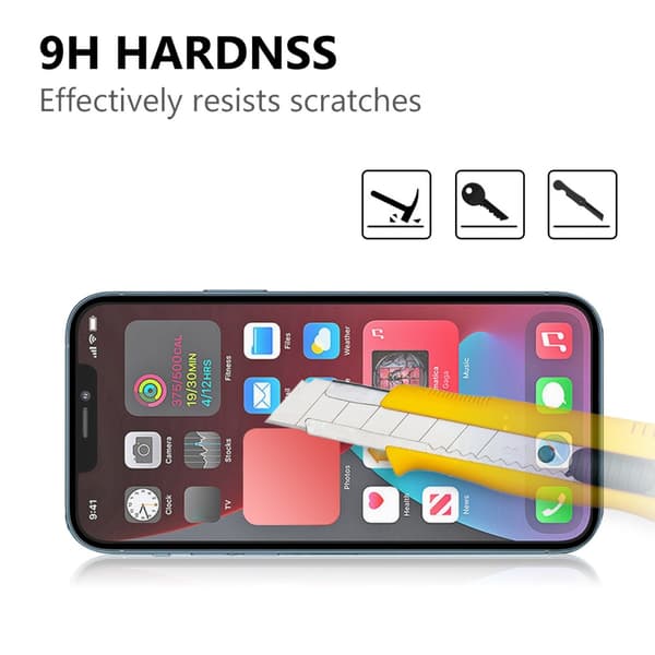 Kattava karkaistu lasinen näytönsuoja iPhone 13 Mini Musta