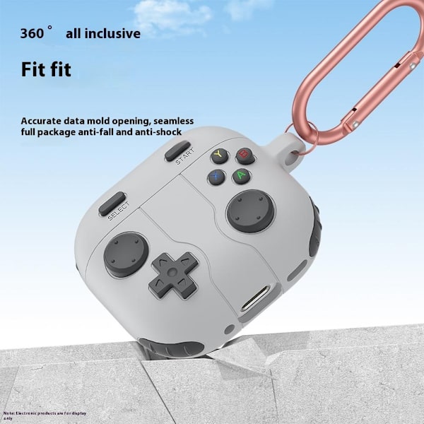 Silikonskal Med Karbinhake Apple AirPods 4 Gamepad Grå