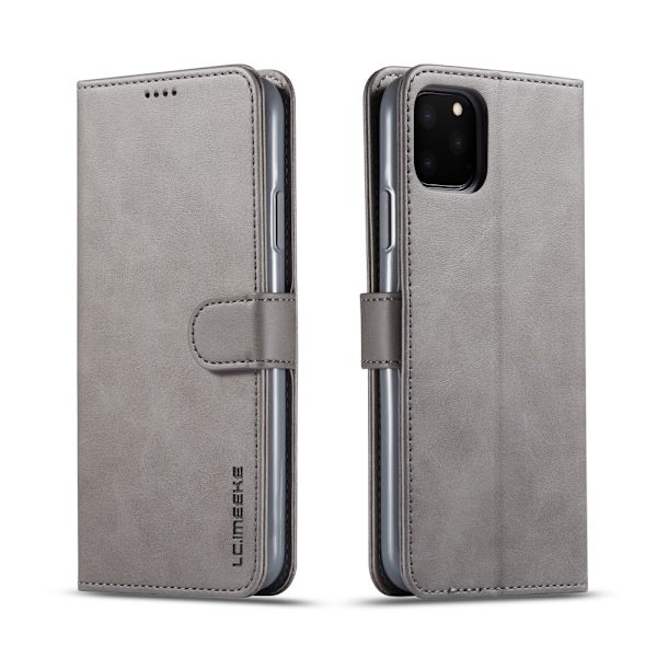 LC.IMEEKE Nahkakotelokotelo iPhone 11 Pro Max Harmaa