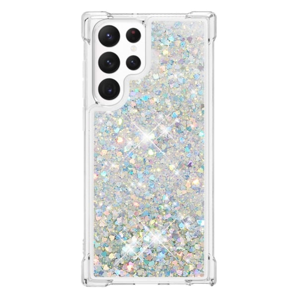 Glitter Bling TPU-kotelo Samsung Galaxy S23 Ultra Silver