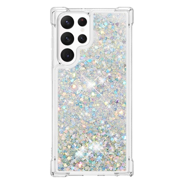 Glitter Bling TPU -kuori Samsung Galaxy S23 Ultra -hopea