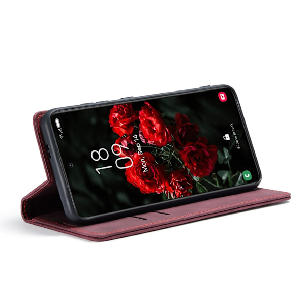 CaseMe Slim Lompakko Kotelo Samsung Galaxy S25 Punainen