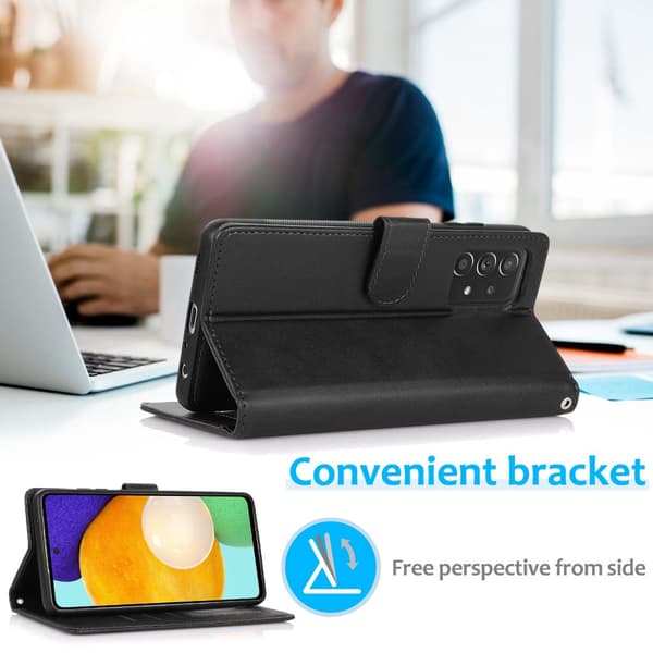 Magnetisk pung i læder til Samsung Galaxy A53 Sort
