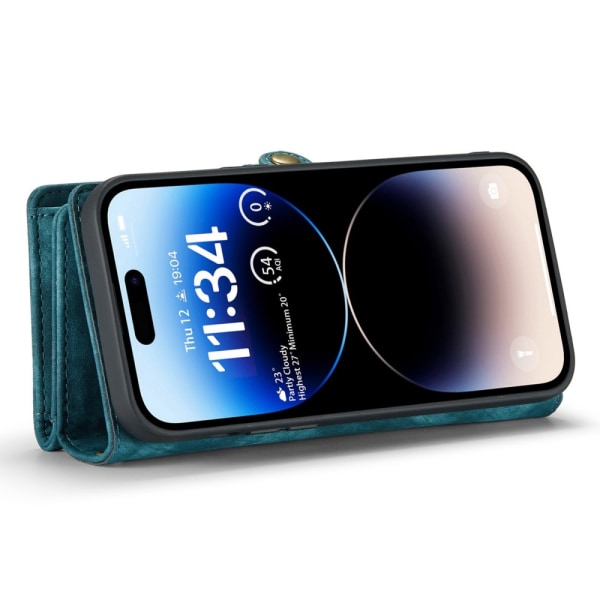CaseMe Multi-Slot 2 i 1 Plånboksfodral iPhone 14 Pro Max Blå