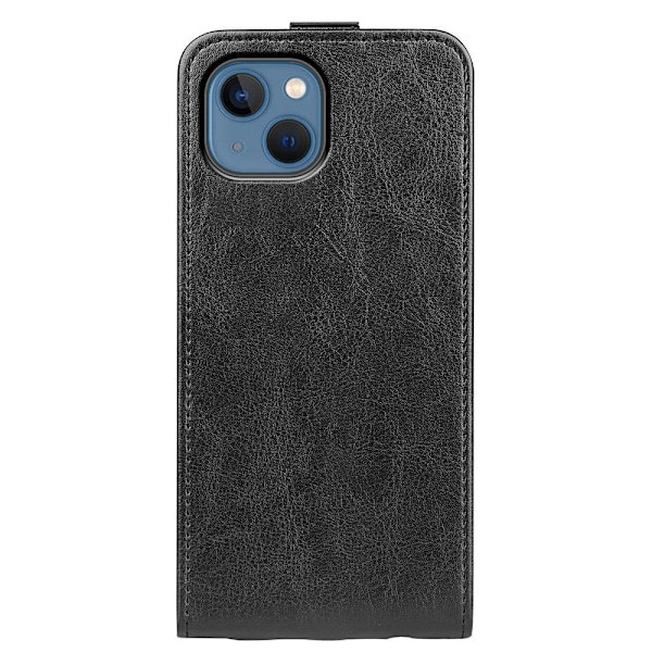 Læder Flip Cover iPhone 14 Sort