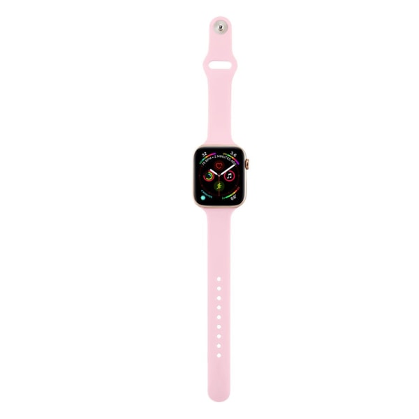 Pehmeä silikonirannekoru Apple Watch 42/44/45 mm vaaleanpunainen