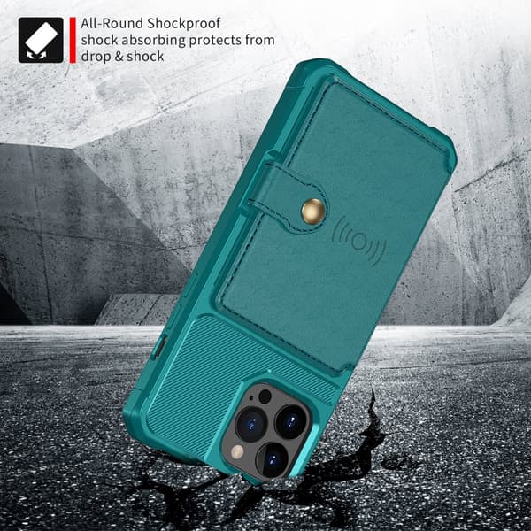 Monikäyttöinen lompakkokotelo iPhone 14 Pro Max - Vihreä