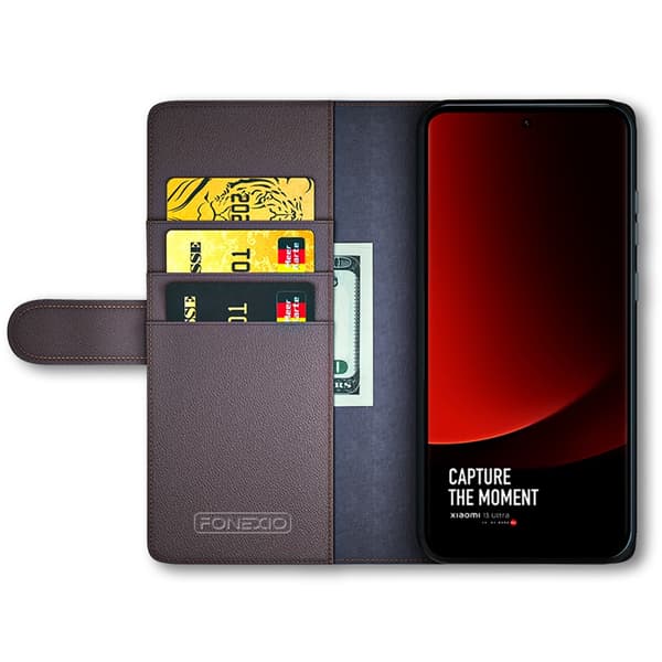 Äkta Läderfodral Xiaomi 13 Ultra Brun