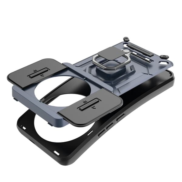Hybridskal Xiaomi 14 Ultra Ring + Kamerabeskyttelse Sort