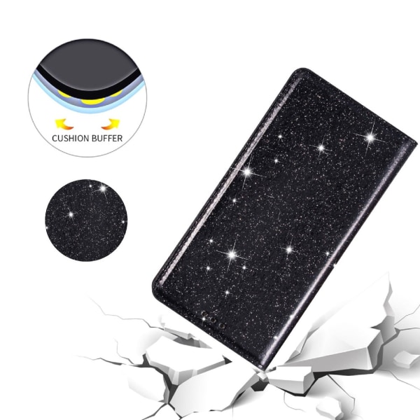 Glitter lompakkokotelo Samsung Galaxy S23 Plus musta