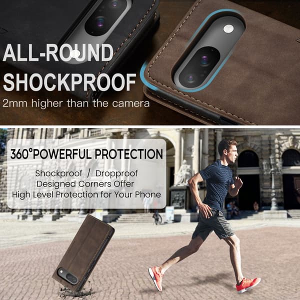 CaseMe Slim Plånboksfodral Google Pixel 10 Brun