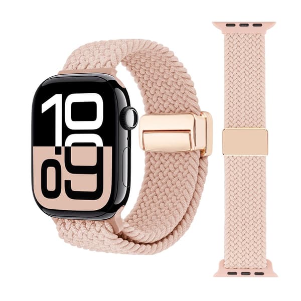 Elastiskt Vävd Nylonarmband Apple Watch Ultra 49mm Rosa