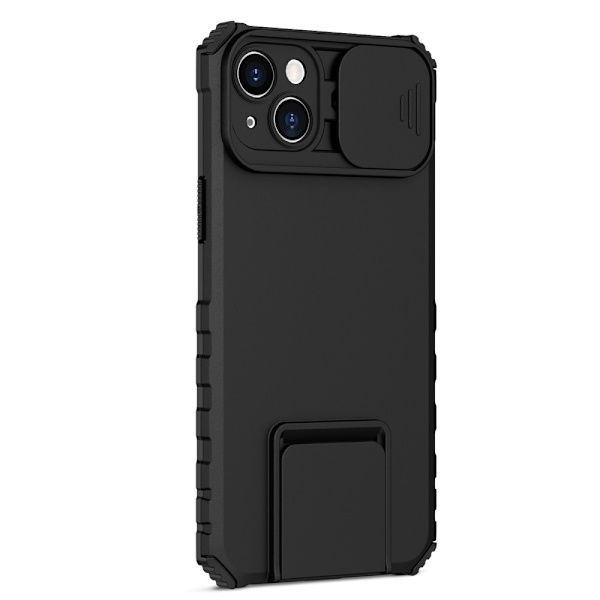 Kickstand Cover iPhone 14 Plus Kamerabeskyttelse Sort