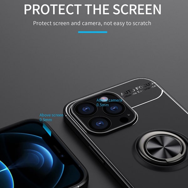 Etui med Ringholder til iPhone 14 Pro Max Sort