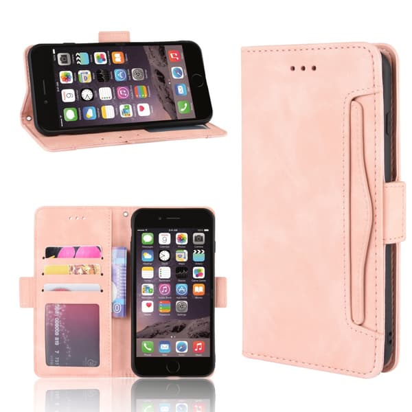 Monikäyttöinen lompakkokotelo iPhone 7/8 Plus - Pinkki