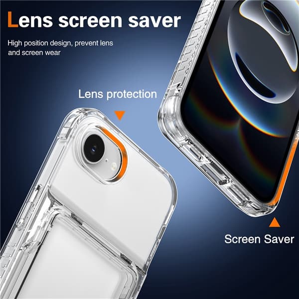 Skal Kortfack Kickstand iPhone 16e Transparent