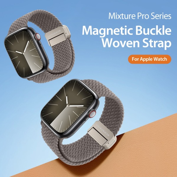 Dux Ducis elastisk nylonvävd rem Apple Watch 42/44/45 mm Clay