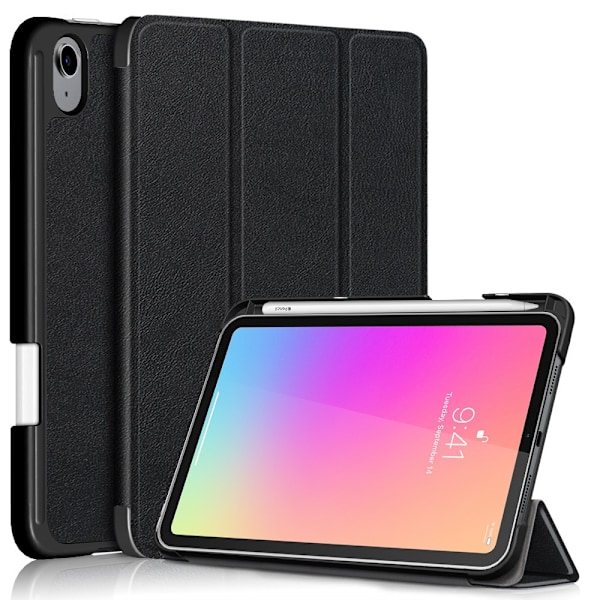 iPad Mini 7. generation (2024) Etui Tri-Fold Med Pencil-holder Sort
