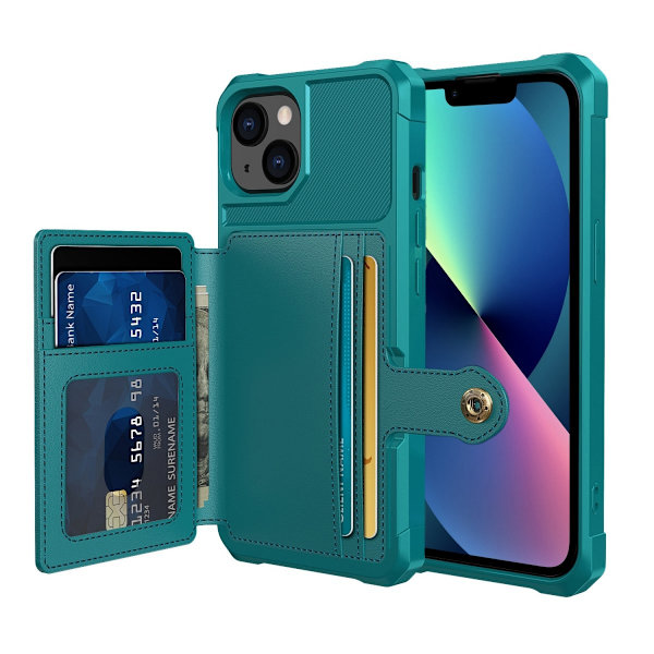 Monikäyttöinen lompakkokotelo iPhone 14 Plus - Vihreä