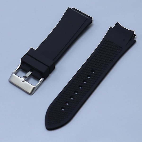 Silikonarmband för Guess W0247G3 W0040G3 W0040G7 Klockor Black-Silver Buckle