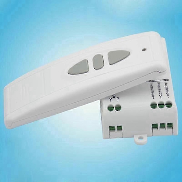 -T02 AC 220V Moottorin langaton kauko-ohjainkytkin Ylös Alas Pysäytys Putkimoottorin ohjain Eteenpäin Taaksepäin TX RX Lukittu [DB] White