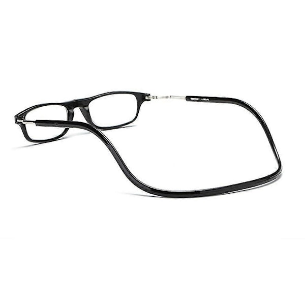 2025 Hängande Vikbara Magnetiska Läsglasögon Glasögon Front Click Connect Nacke NY [DB] 100 TORTOISESHELL