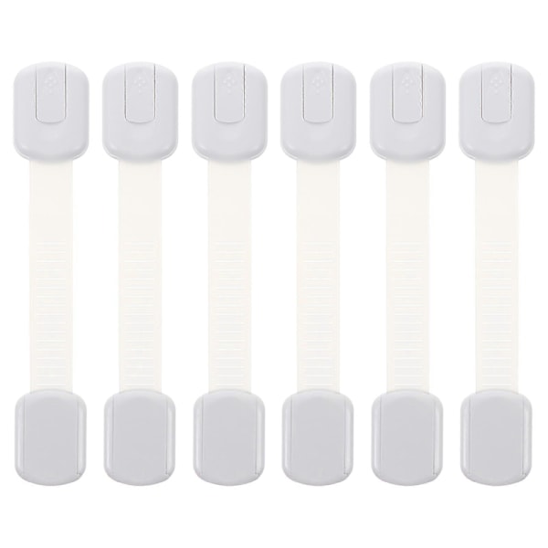 6 st barnsäkerhetsskåpslås Baby Proof Security Protector Skåplås [DB] White 19.5X3.5cm