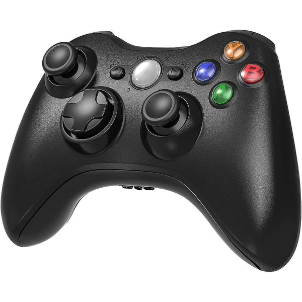 Trådløs controller til Xbox 360, Finydr Xbox 360 Joystick Trådløs spilcontroller til Xbox & Slim 360 Pc (sort) [DB]