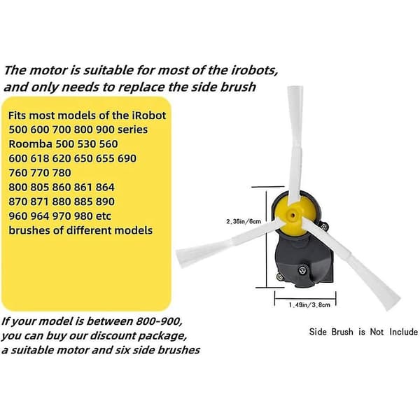 Sidebørste-motormodul og udskiftningsbørste til Irobot Roomba{DB}