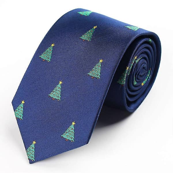 Färdigknuten Herrslips Julfest Tillbehör Mörkblå 145x7.5cm Polyester 1-pack[DB]