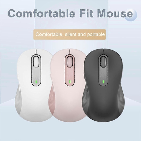 M650 trådløs mus 2.4ghz bluetooth-kompatibel dual modes ergonomisk dpi justerbar lydløs (pink) [DB] Pink