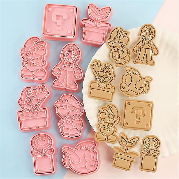 8-pakke Super Mario Bros. kakeform i form av kule spillfigurer