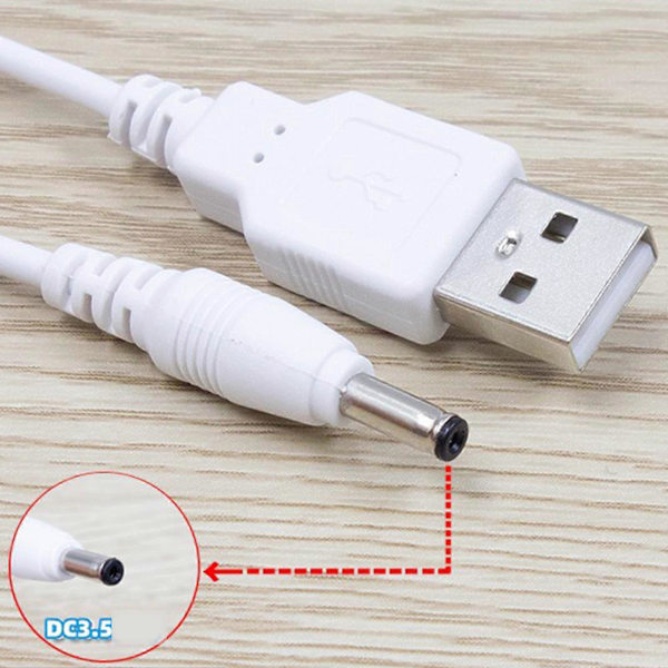 USB til DC 3.5mm Strømkabel 5V Barrel Jack Ladekabel til DC Strømkabel C [db]