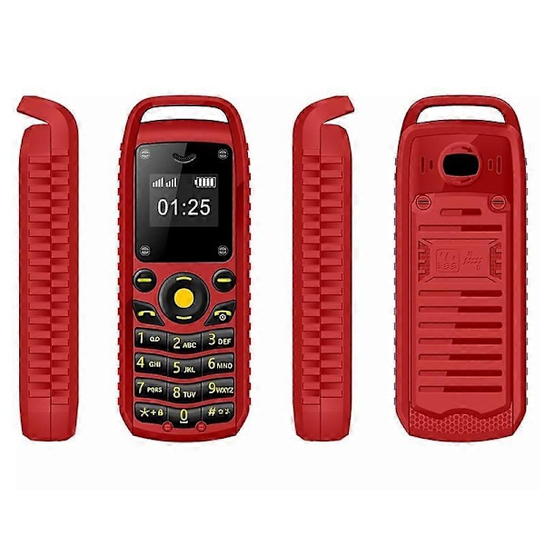 B25 Dual-SIM Mini Bar Telefon 0.66-tommers Skjerm 2G GSM Mobiltelefon - Grønn [Db] Multicolor Red