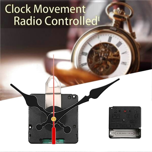 Radiostyrd Tyst DIY Klockrörelsemekanism Kit Tyskland Dcf Signal Mode Med 2 Set Visare [DB]