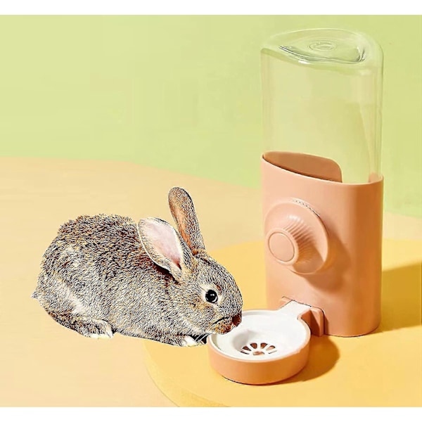 Kaniini Vedenpullo, 600ml Riippuva Automaattinen Vedenjakaja Painovoiman avulla Kanille, Chinchillalle, Merisialle, Frettille [DB] Pink