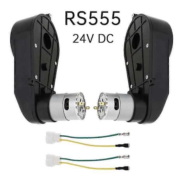 24v 40000rpm 2 stk. rs555 dc-motorer for fjernstyrte leker, barnebilhjul [DB] Black