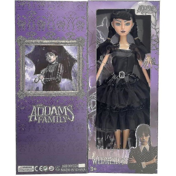 Wednesday Addams -nuket, pehmolelut, Made To Move Wednesday Adams -nuket lapsille [DB] Black Sari Dress